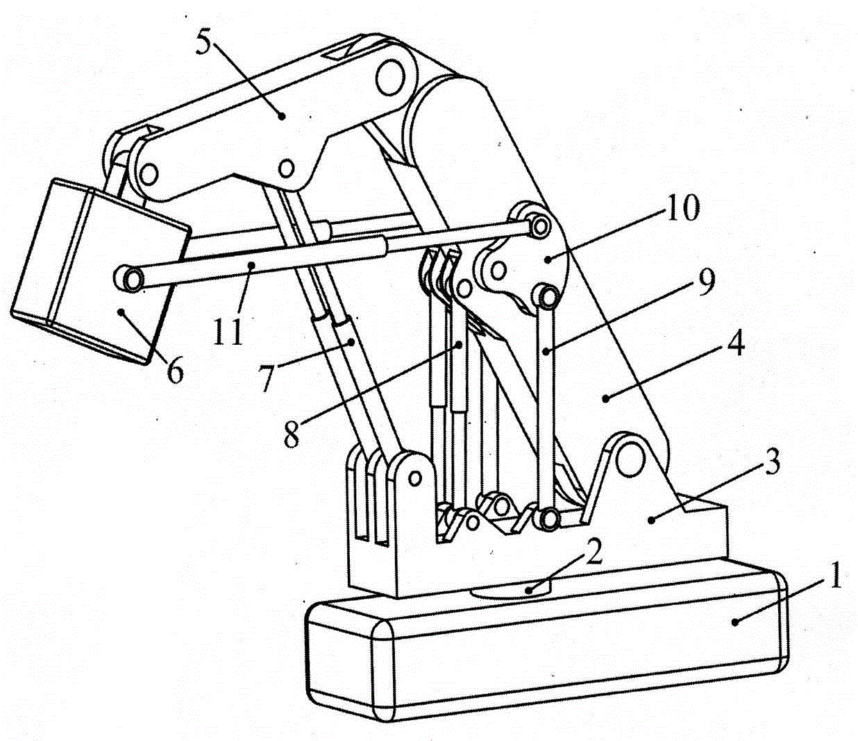 cn102357897a_一种4自由度串并联混合重载机械臂