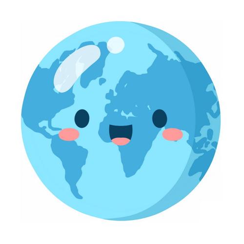 超可爱蓝色卡通地球736259psd图片免抠素材