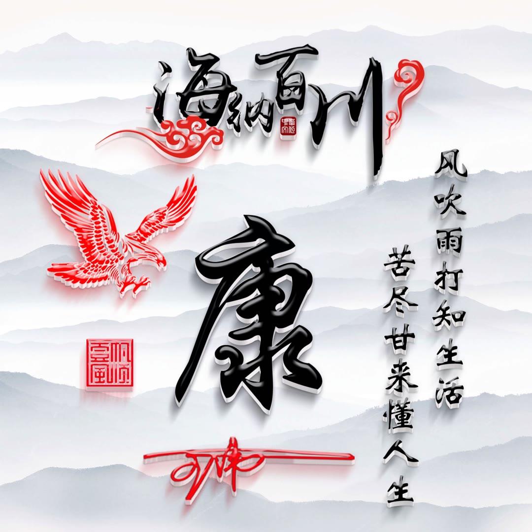 姓氏头像第576期,海纳百川3d质感签名头像,请查收_评论_公众_壁纸