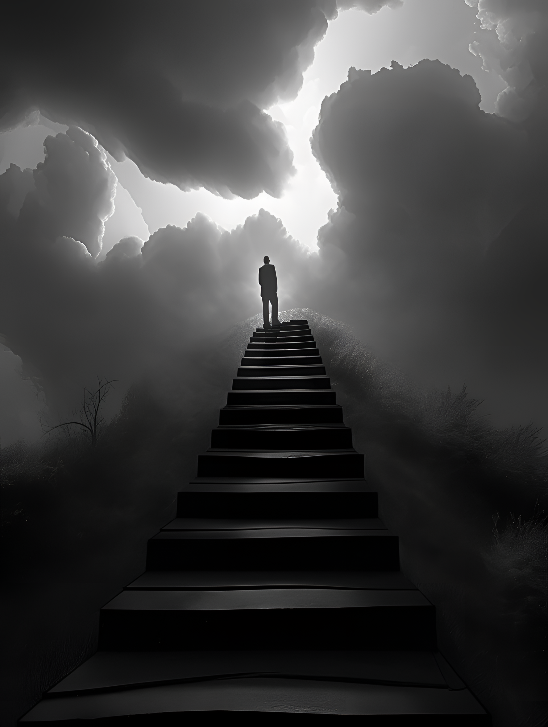 系列:【黑白压抑】#ai共创计划# #ai绘画# #插画# #midjourney