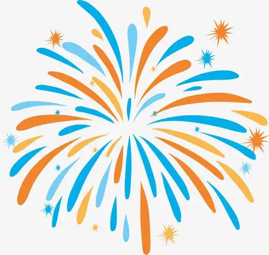 春节卡通多彩烟花