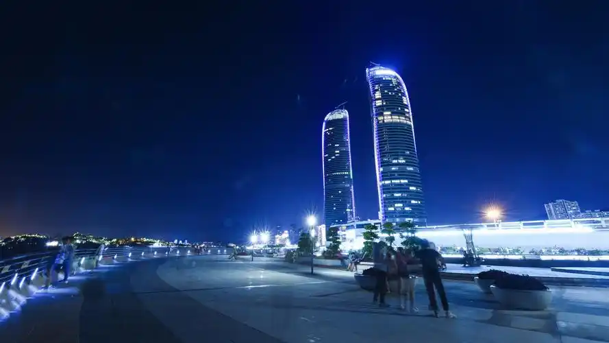厦门双子塔唯美夜景图片