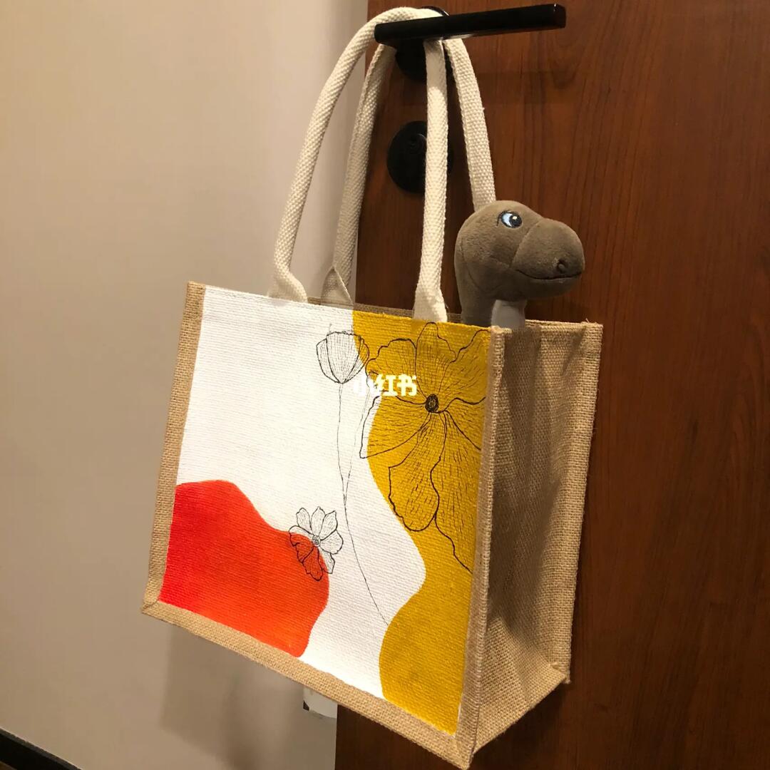 muji无印良品手绘麻布袋大改造