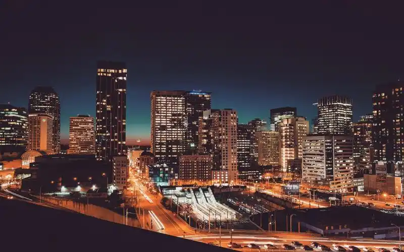 绚丽多彩的城市繁华夜景