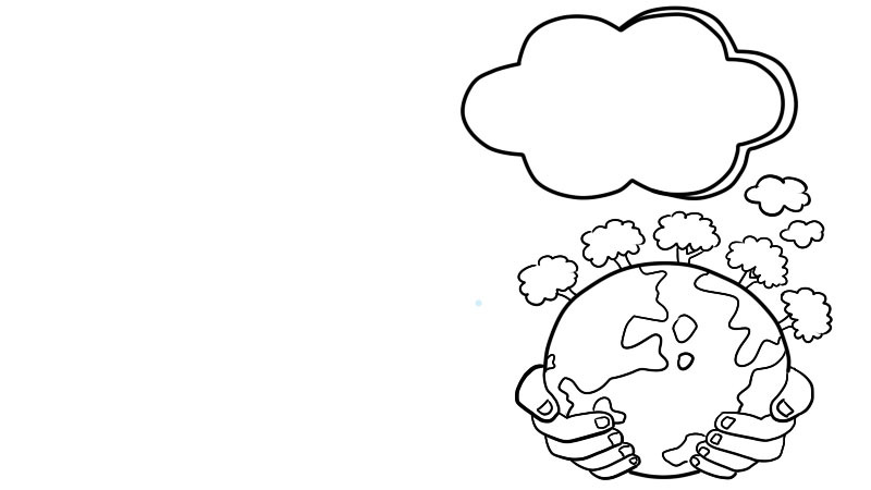 保护环境手抄报 简笔画素材 线稿 #手抄报模板# #小学生手抄报# #手