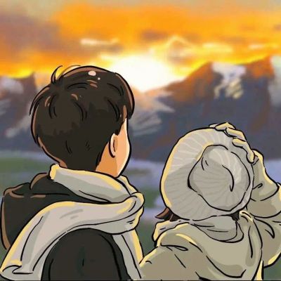 高清情侣双人两张qq头像图片超好看情侣卡通微信头像图片大全