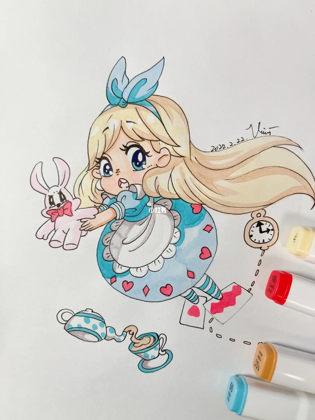 动漫人物卡通爱丽丝梦游仙境