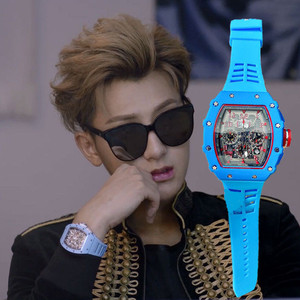 黄子韬同款手表机械多功能潮男表酒桶型创意计时表休闲男士手表