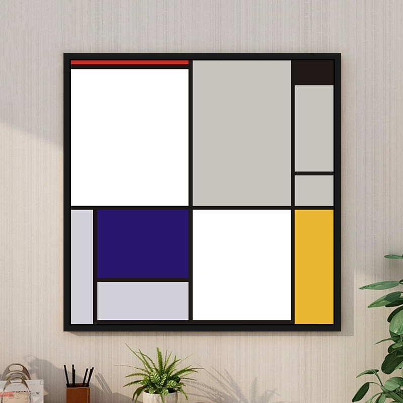 自己手绘涂色diy数字油画创意格子抽象画简约装饰画名画 蒙德里安