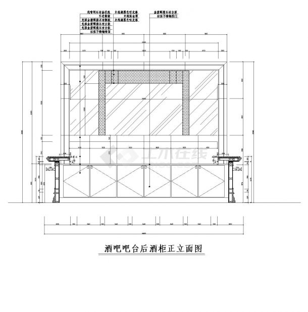 某市区酒吧吧台结构布置cad参考详图