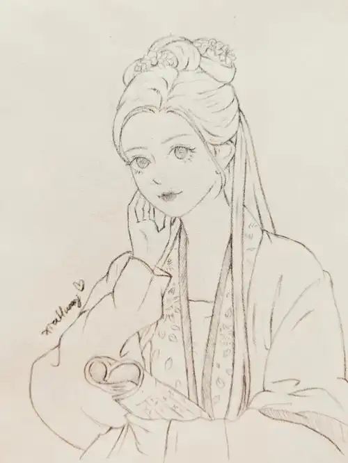 我的日常  #手绘头像  #古风手绘  #线稿  #手绘教程  #薯队长