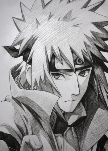 手绘火影忍者动漫游戏波风水门过程图