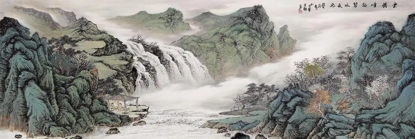 《千里云烟随风飘》作品来源:易从山水画《名家山水画精品选(横幅)》