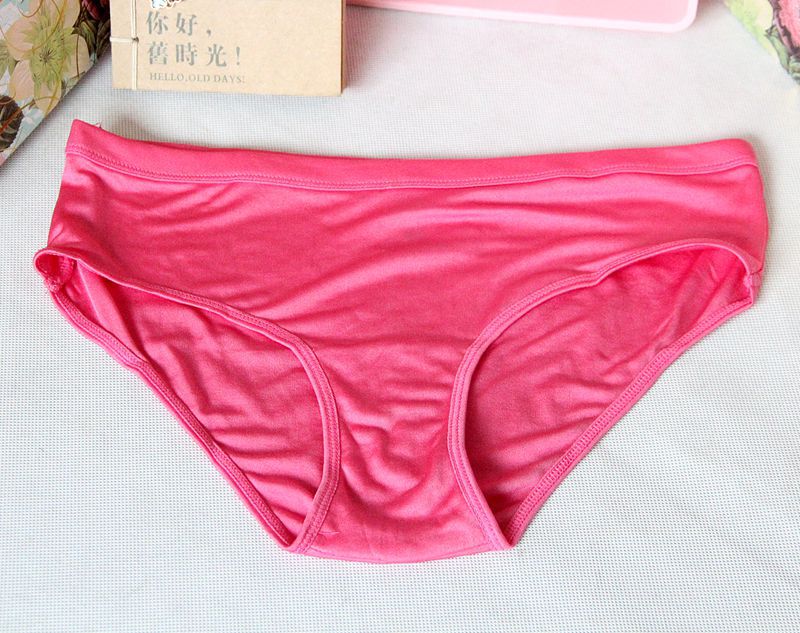 女士平角内裤真丝单色淘宝爆款批发三角裤低腰42针织双面宽边