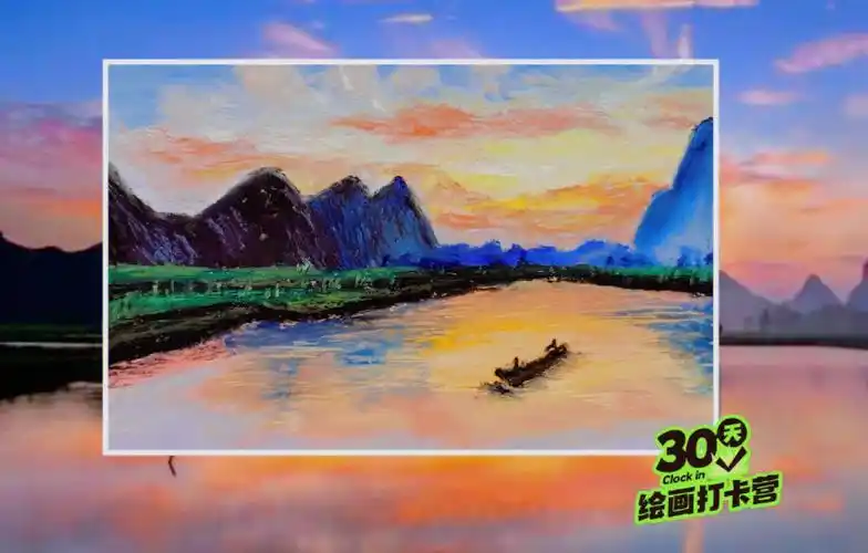 绘画  #画画的日常  #风景  #桂林  #油画棒风景  #油画棒  #油画棒