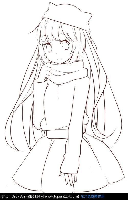 漫画少女简笔画超简单 简笔画图片大全-蒲城教育文学网