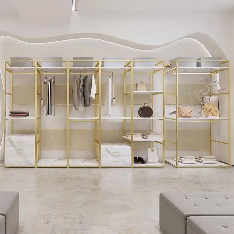 金属整体步入式衣帽间架子挂衣杆定制柜子组合铁艺衣柜家用卧室大