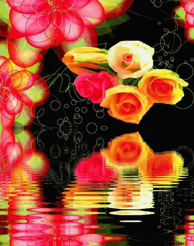 绝美动态玫瑰倒影花册太绝美了