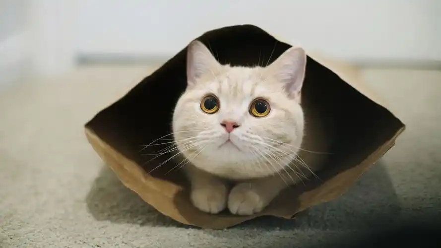 纸袋,胖乎乎的猫,萌萌的猫猫壁纸高清大图预览1920x1080_动物壁纸下载