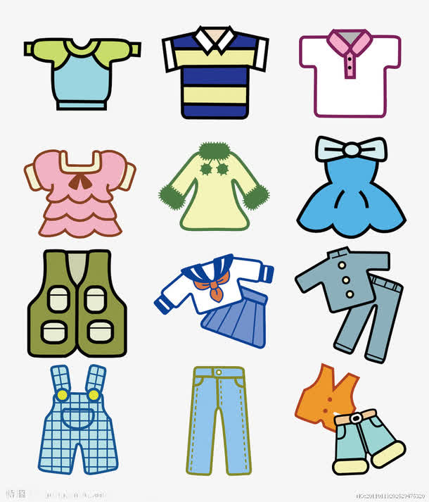 衣服卡通素材免费下载_觅元素