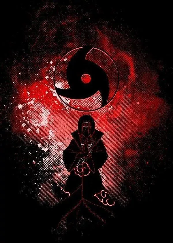 锁屏壁纸:火影忍者写轮眼卡卡西炫光背景手机壁纸