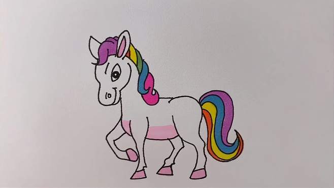 简笔画:卡通白龙马的画法-母婴亲子视频-搜狐视频