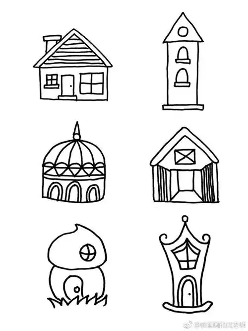 家的简笔画 儿童画 关于家的手工画