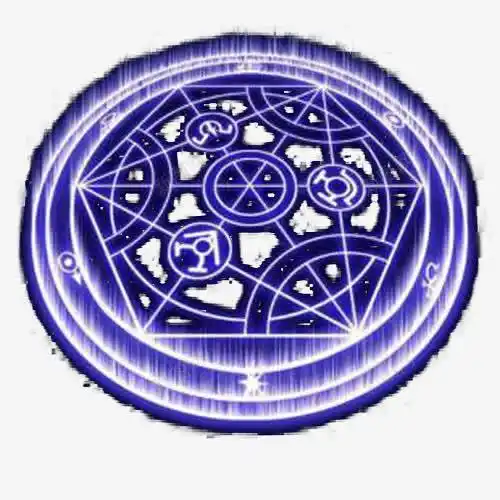 蓝色炫光曲线流六芒星插图