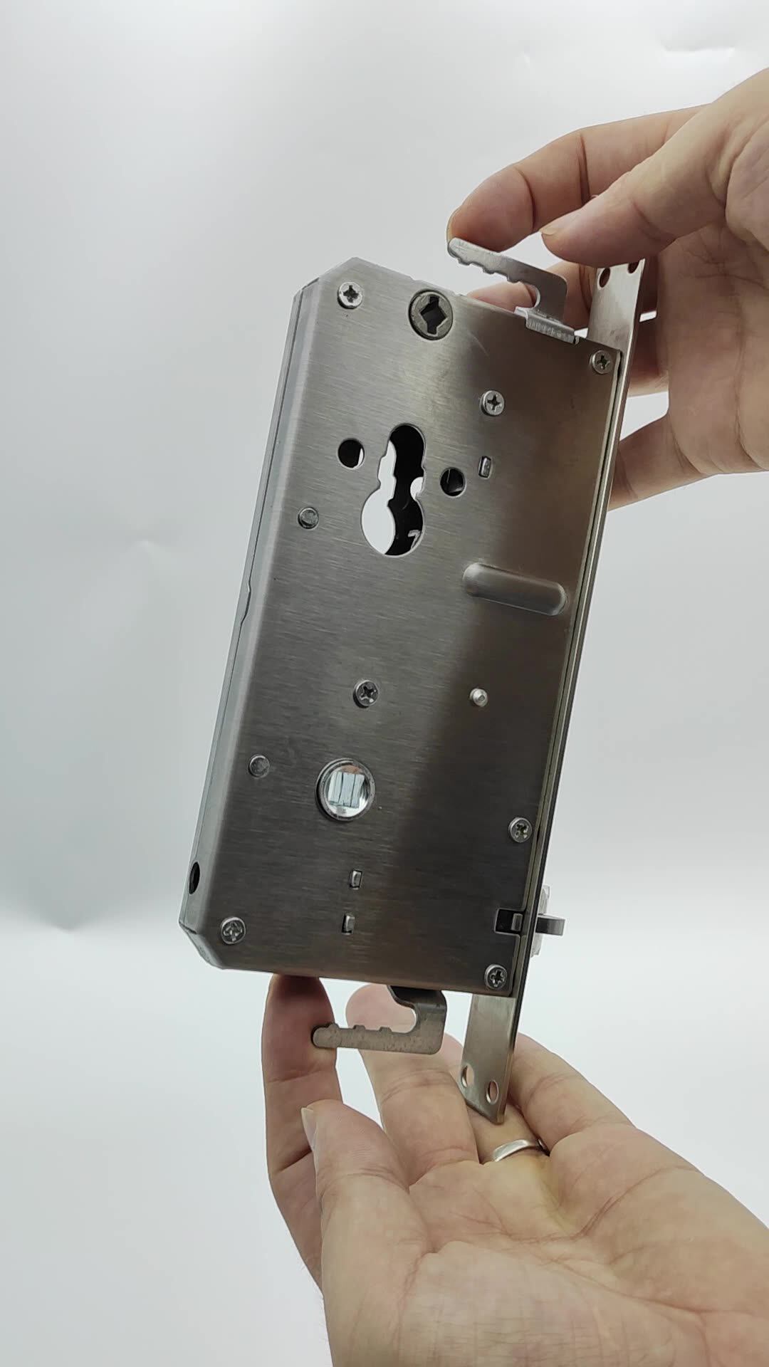 防盗门智能指纹锁体静音全钢三节多功能24x240锁体机械家用锁具