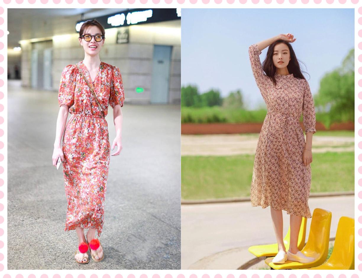 当倪妮与钟楚曦同穿碎花长裙,网友:清新和气质的差距一目了然!