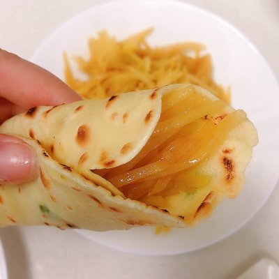 土豆丝卷饼,凉了也好吃