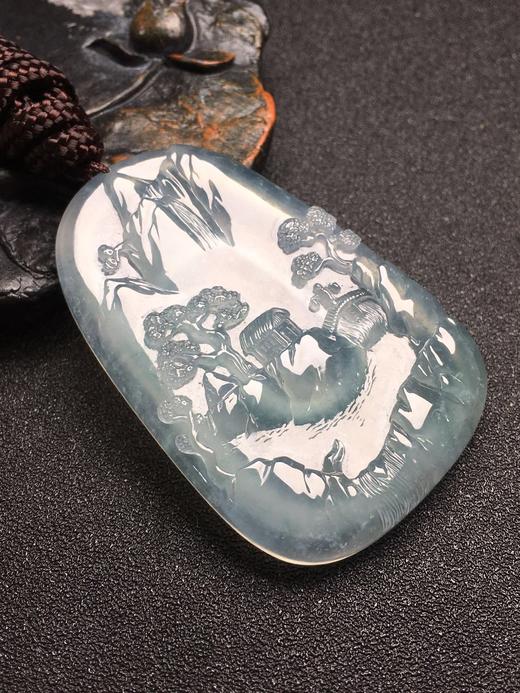 w0210翡翠冰种山水牌