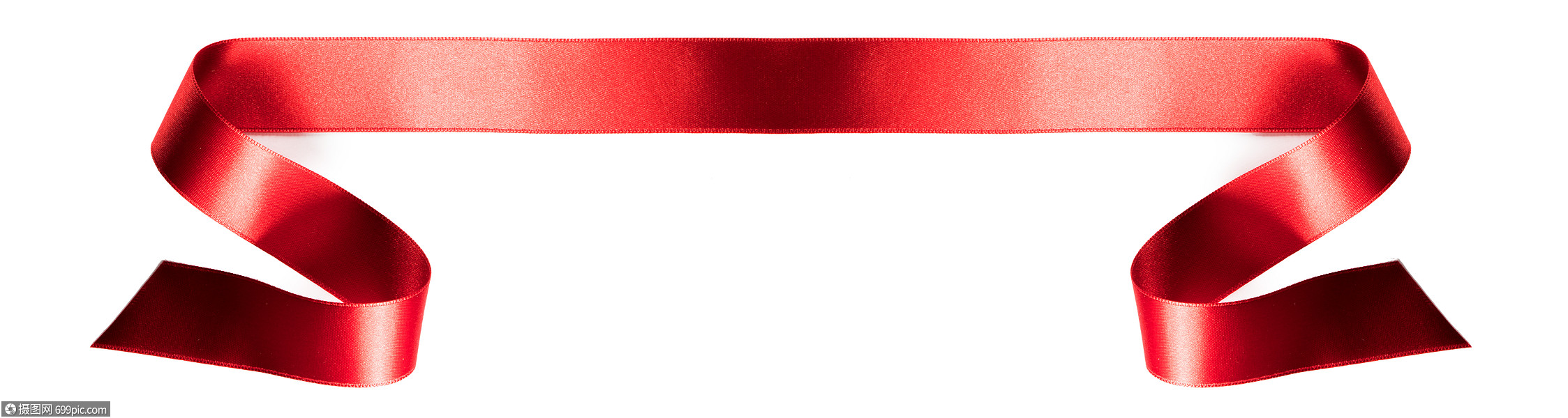 红色缎带横幅隔离白色背景上白色缎带横幅空白的成就