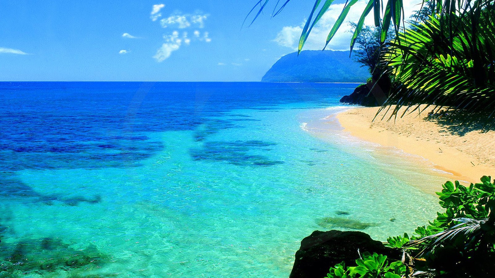 夏日美丽蓝色大海高清桌面壁纸