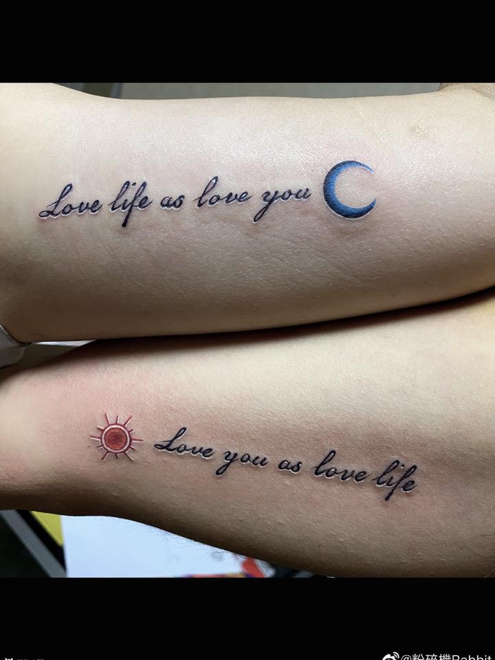 情侣_纹身图案手稿图片_rabbit的纹身作品集