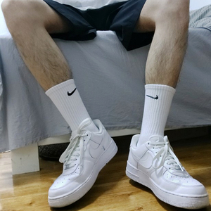 正品nike耐克袜子男夏季薄款纯棉防臭吸汗长筒篮球运动袜跑步白色