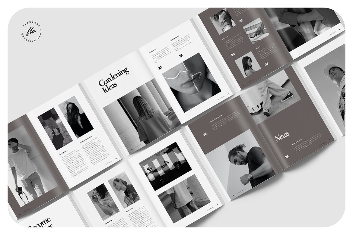 简约摄影作品集图文排版画册设计indd模板lindseylifestylemagazine