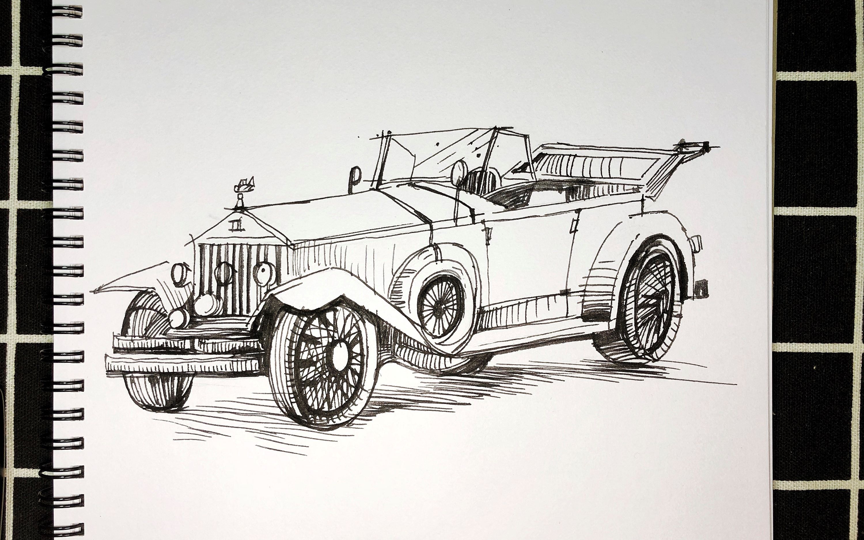 【速写】速写慢速教程——老爷车 part 2_哔哩哔哩