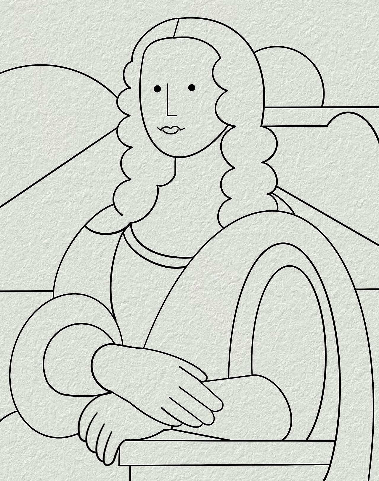 世界名画转插画—蒙娜丽莎的微笑