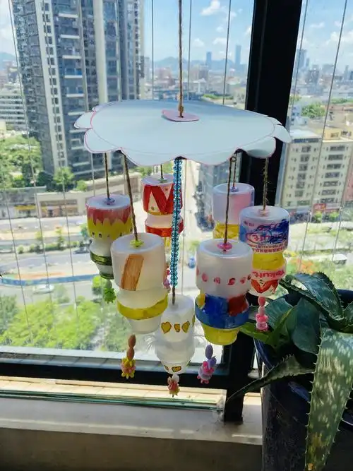 益力多亲子创意手工活动邀您投票~ 写美篇15号作品:五彩缤纷小风铃