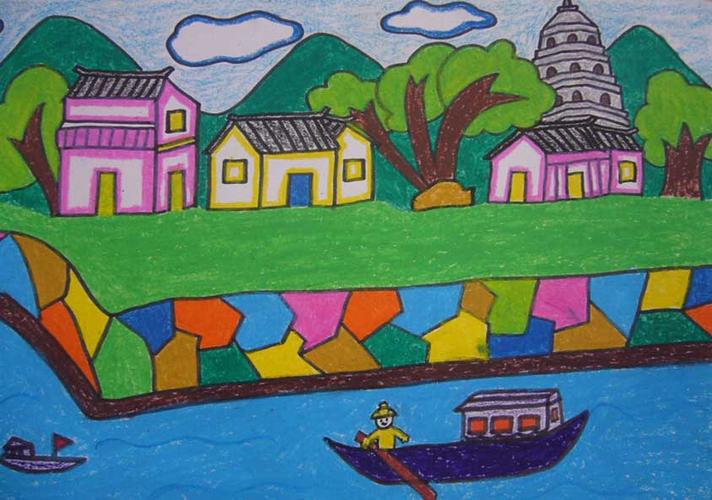 美丽家乡儿童简笔画画