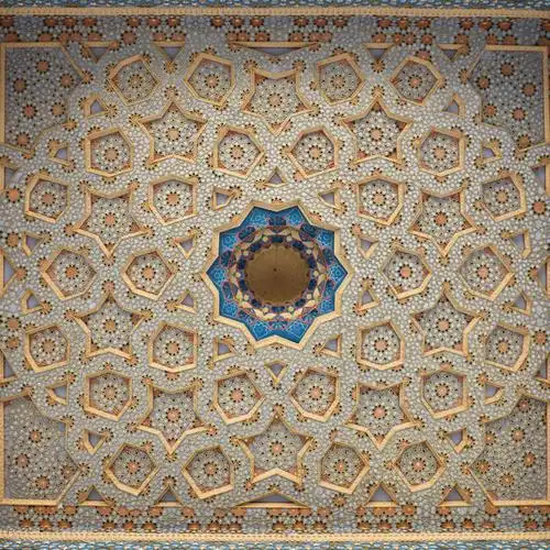 无人,方图,室内,特写,白天,仰视,天花板,乌兹别克斯坦,亚洲,花纹,装饰