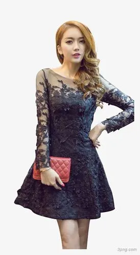 美女模特png素材透明免抠图片动植人物