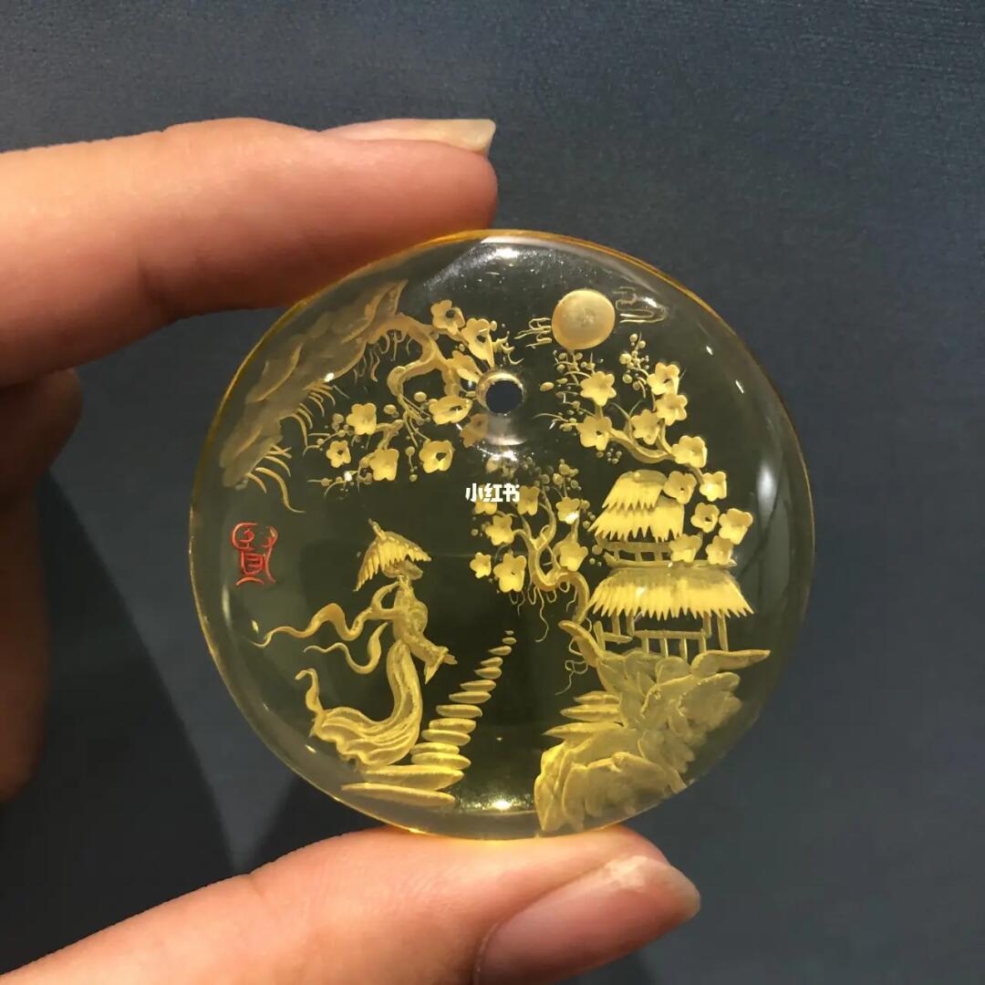 世外桃源山重水复疑无路,柳暗花明又一村93#蜜蜡琥珀  #琥珀阴雕