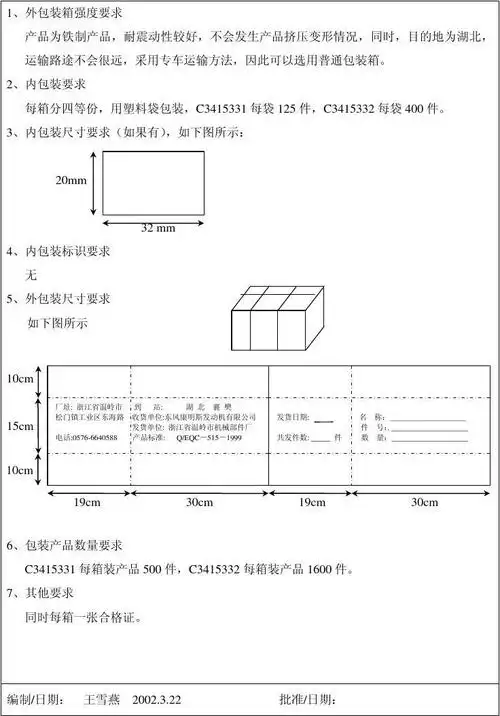 c3415332产品包装标准                apqp-14