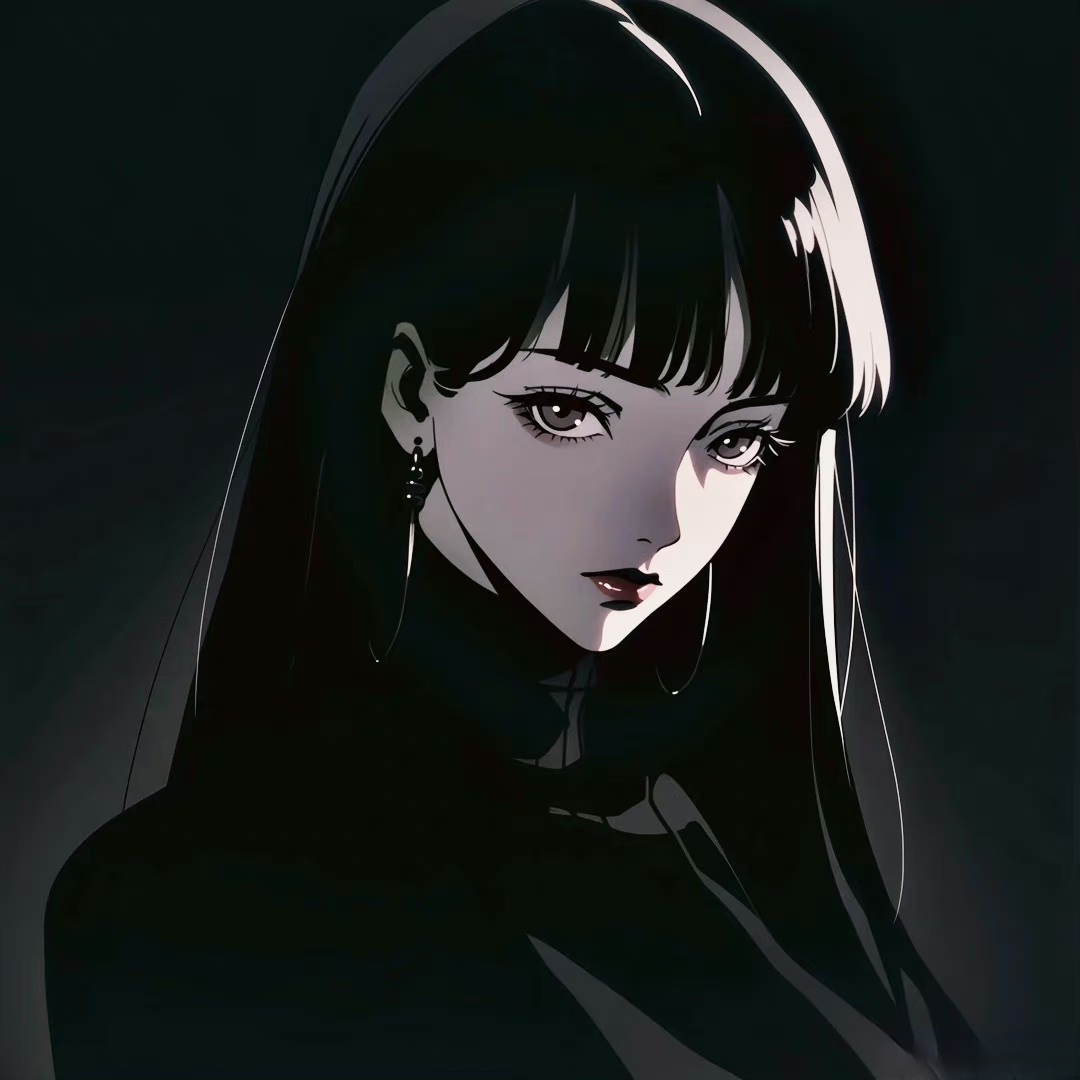 金秋图文动态创作节# #动漫头像和壁纸# 黑色系女生专属头像,有你