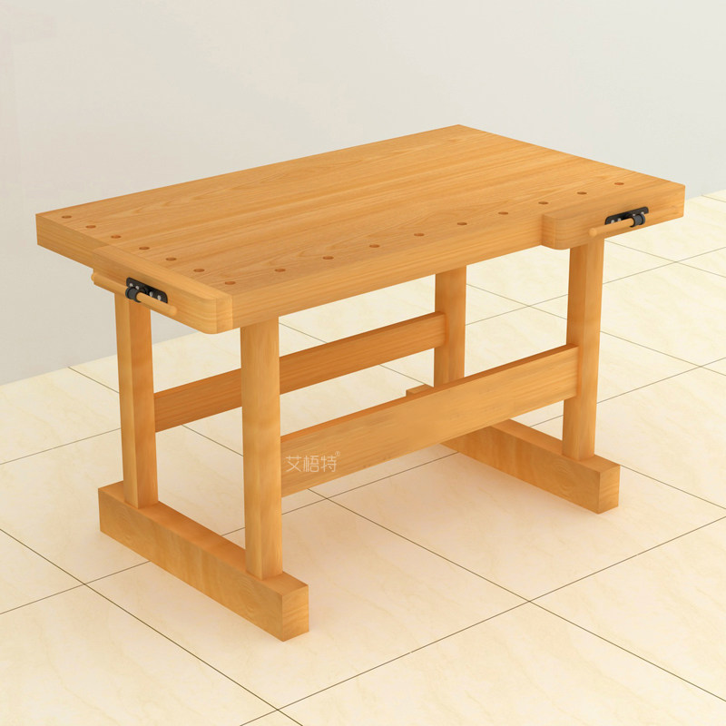 儿童木工桌幼儿园木工桌操作台多功能实木橡胶木学生工坊工作台易