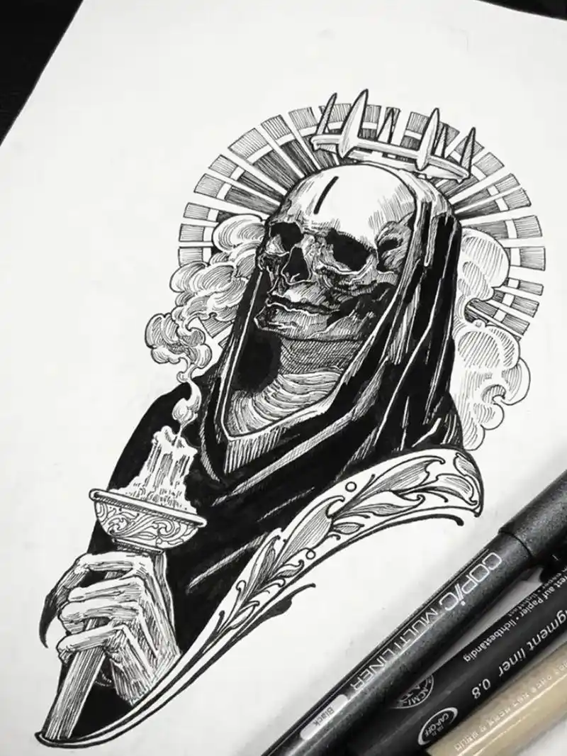 暗黑 #暗黑系 #暗黑纹身 #tattoo #纹身图案手稿 - 抖音