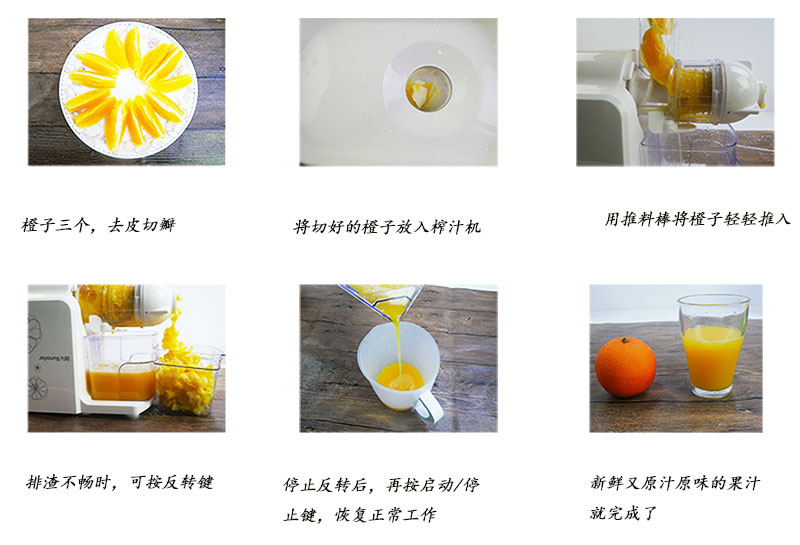 操作步骤如下图所示:材料:橙子三个,九阳原汁机一台现在开始榨果汁啦!