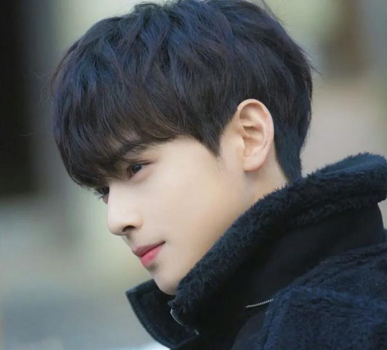 前面的刘海选择的长斜刘海的设计,比较适合额头较宽大的男生,而头顶则